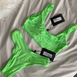 Pretty Little Thing Neon Green Bikini